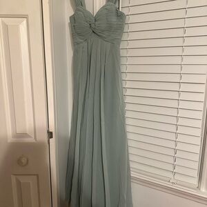 Azazie Light Sage Maxi Dress